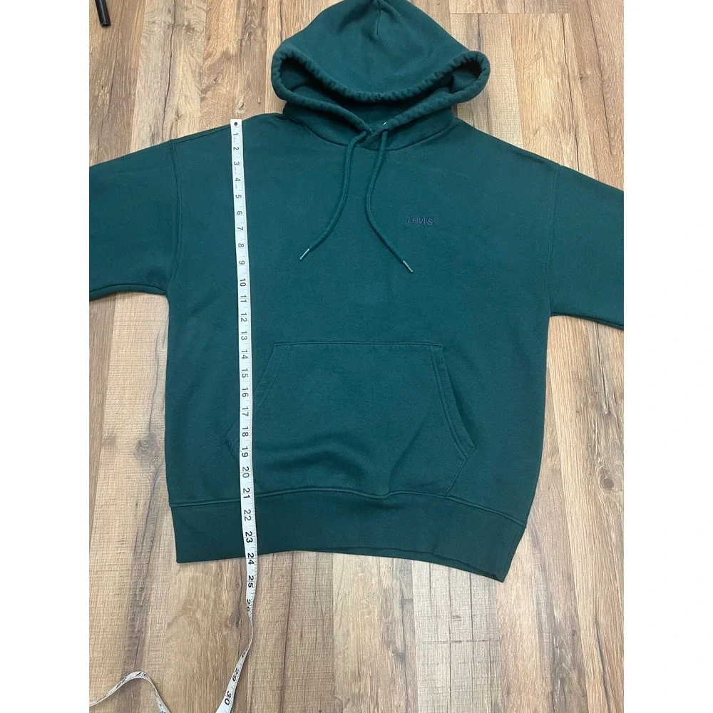 Levi’s‎ Relaxed Hoodie XS Forest Green Logo Pullover Cotton Blend Unisex